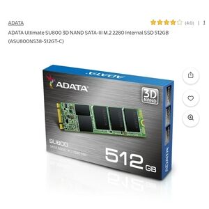 Ada SU800 512GB Internal SSD - Blue and Black